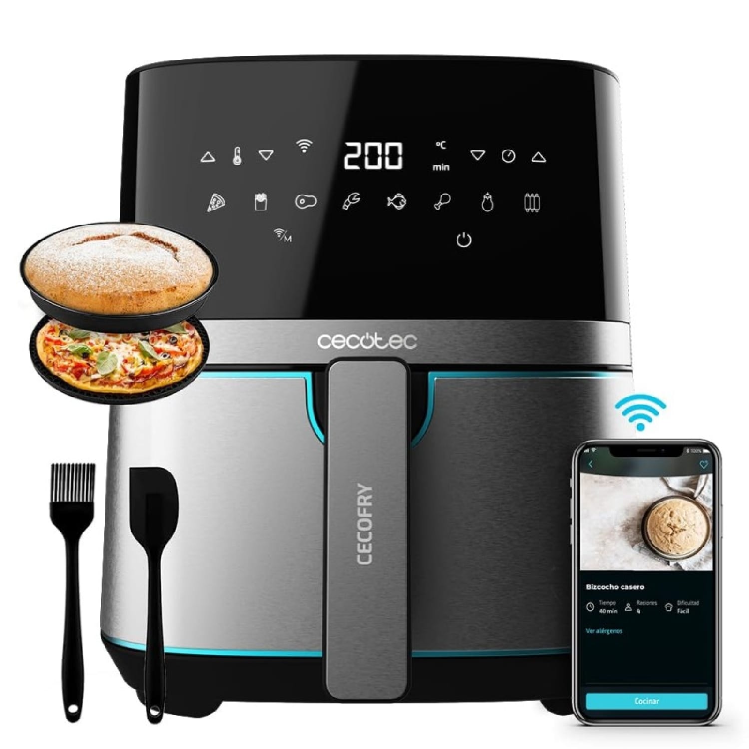 03320_1.jpg Friggitrice ad aria Cecotec Cecofry Full Inox 5500 Connected Pack - immagine 1