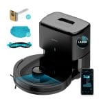 Robot aspirapolvere Conga 7490 Ultimate Home Genesis con navigazione laser e base autosvuotante. Pulizia 4 in 1: spazzare, aspirare, strofinare e pulire. Potenza di aspirazione di 4000 Pa. 120 minuti di autonomia. Spazzola centrale multifunzione, spazzolone e 1 spazzola laterale. 3 livelli di potenza di aspirazione e pulizia. Controllo APP e assistenti virtuali. Rilevamento automatico del sacchetto. Capacità 2 litri.