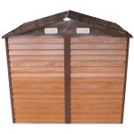 Box Casetta Rimessa Ripostiglio Per Giardino Lamiera Zincata Effetto Legno 236x195x209h - immagine 3