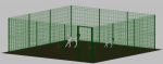 Recinto-Box Modulare Per Cani In Ferro Zincato E Verniciato Verde-Con Pali A Interrare - cm 600x600x192h