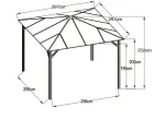 Pergola Gazebo da Giardino in Alluminio con Tetto in Policarbonato 300 X 300 cm - immagine 2