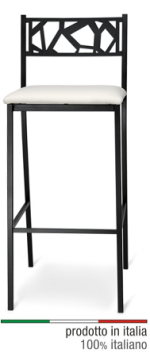 Sgabello Sonia in Metallo con Schienale in Ferro e Seduta in Ecopelle Colore Giallo - immagine 3