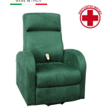 Poltrona Alzapersona ad 1 Motore Elisa in Microfibra Colore Bordeaux
