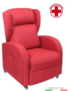 Poltrona Alzapersona ad 1 Motore Diletta in Microfibra Colore Beige