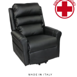 Poltrona Alzapersona a 2 Motori Aurora in Cotone Colore Beige