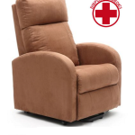 Poltrona Alzapersona a 2 Motori Martina in Microfibra Colore Bordeaux