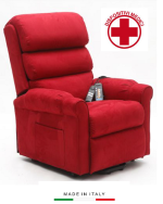 Poltrona Alzapersona a 2 Motori Giulia in Microfibra Colore Blu