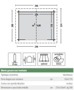 Casetta Da Giardino In Legno D' Abete Nordico(19mm) - cm 246x200cm - Senza Pavimento - Italfrom303 - immagine 2