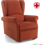 Poltrona Alzapersona a 2 Motori Sabrina in Microfibra Colore Tortora