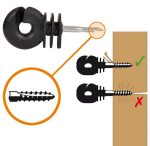 Isolatore Nero Ad Anello Piccolo Vite Per Legno Gallagher Confezione 25 Pz. Per Recinzioni Elettriche - immagine 3