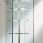 VETRINA DA BANCO 31x31x74 cm CRISTALLI TEMPERATI CON RIPIANI GIREVOLI - FARETTI ALOGENI E BASE A SPECCHIO made in Italy