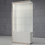 Vetrina in cristalli temperati con mobile con ante 100 x 40 x 210 cm QF/CA