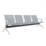 Panca 4 Posti in Acciaio Microforato Colore Nero