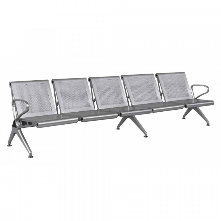 zoom_16115-0-637f8dad.jpg Panca 5 Posti in Acciaio Forato Grigio cm 290 X 64 X H 76 - immagine 1