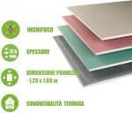 5 Pannelli in Cartongesso Gypsotech Focus DFI - 1,20 m x 0,50 m - Spessore 12,5 mm - Ignifugo - immagine 4