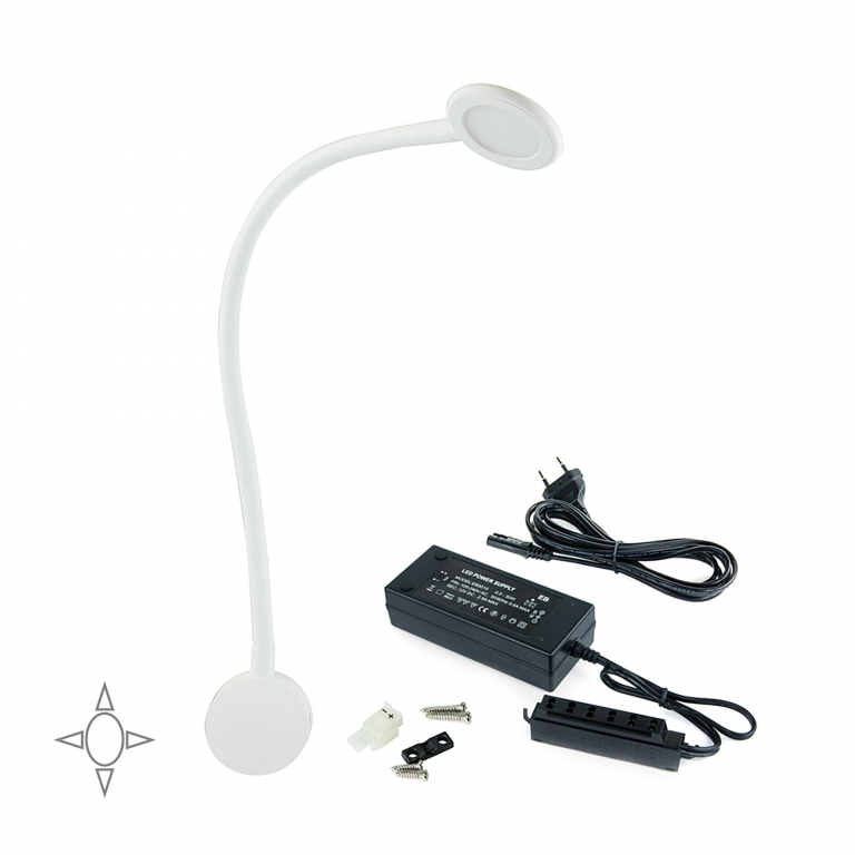 zoom_16298-0-63936f1b.jpg Applique LED Rotondo, Braccio Flessibile, Sensore Touch, 2 USB, Luce Bianca Naturale - immagine 1
