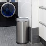 Pattumiera Rotonda Con Coperchio Con Apertura Mediante Sensore Di Movimento In Acciaio Inossidable - immagine 2
