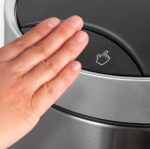 Pattumiera Rotonda Con Coperchio Con Apertura Mediante Sensore Di Movimento In Acciaio Inossidable - immagine 4