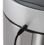 Pattumiera Rotonda Con Coperchio Con Apertura Mediante Sensore Di Movimento In Acciaio Inossidable - immagine 5