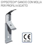 Gancio con Molla per Profili a Scatto per Guide a U 40/28/40 - Confezione 10 Pezzi - immagine 2