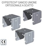 Gancio Unione Ortogonale a Scatto per Montanti a C 27/48/27 Bordo Arrotondato - Confezione 10 Pezzi - immagine 2