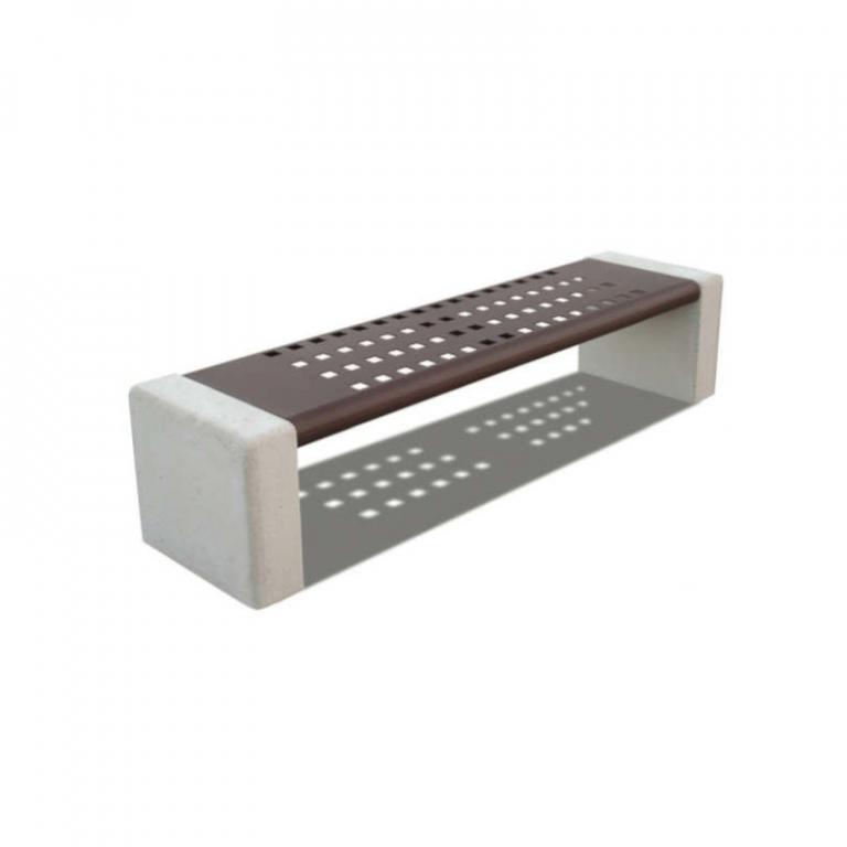 zoom_17286-0-63ee64bd.jpg Panca in Lamiera Sagomata con Supporti in Calcestruzzo 200 x 50 x H 50 cm - immagine 1