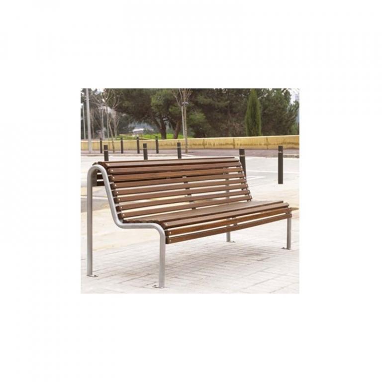 zoom_17287-0-63ee64bd.jpg Panchina in tubolare d'acciaio zincato rivestimento in legno 180 x 96 x H 44 cm - immagine 1