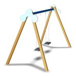 Altalena A Due Posti, Gioco Per Parchi Certificato EN 1176 Con Due Sedili Piani