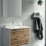 Composizione 4 Pz Arredo Bagno Modello Step Colore Bianco/SHL Base L70cm – Pietra Blu