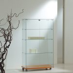 Vetrina Top Cristallo 80x40x h140 cm Cristalli Temperati Made in Italy Colore Ciliegio