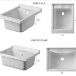 Vaschetta Per Lavatoio in Termoformatura Colore Bianco 45x60x25 cm orizzontale