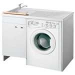Mobile Lavanderia Coprilavatrice Con Cestello a sinistra ad Una Anta 60X89X109 cm Colore Bianco