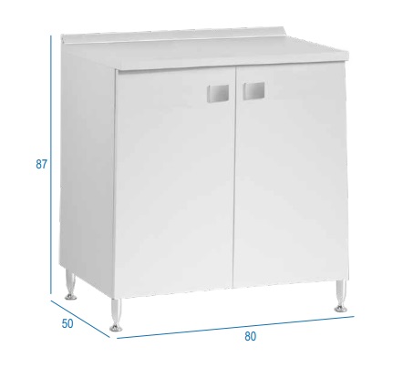zoom_19156-0-64fb4b4d.jpg Mobile Base Per Cucina a Due Ante 80 x 50 x h87 cm Colore Bianco Frassinato - immagine 1