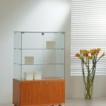 Vetrina Top Cristallo 80x40xh130 cm Made in Italy Colore Ciliegio