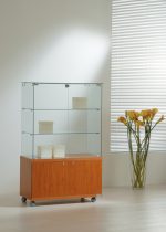 Vetrina Top Cristallo 80x40xh130 cm Made in Italy Colore Grigio