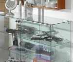 Vetrina Top Cristallo 80x40xh130 cm Made in Italy Colore Grigio - immagine 2