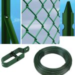 Recinzione Completa 25mt Lineari Rete Metallica Plastificata (Rete H200 cm) (Maglia:mm50x50) Con Paletti Interrati