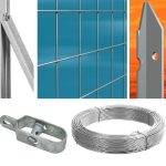 Recinzione Completa 25mt Lineari Rete Metallica Zincata (Rete H150 cm) (Maglia:mm75x50) Con Paletti Interrati