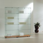 Vetrina Cristalli Temperati 157x40x180 cm LL OF1618 Made in Italy Colore Grigio