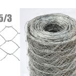 50mt-Rotolo Rete Metallica Zincata Tripla Torsione- Maglia:mm 25/3 -Diametro Filo:mm 0,8 - H 150 cm
