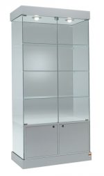 Vetrina Alta con Luci L73xP46xH188 cm Cristalli Temperati Ante Battenti art OF121CS