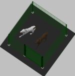 Recinto-Box Modulare Per Cani In Ferro Zincato E Verniciato Verde-Con Pali A Tassellare - cm 200x200x192h - immagine 3