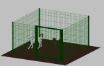 Recinto-Box Modulare Per Cani In Ferro Zincato E Verniciato Verde-Con Pali A Interrare - cm 200x200x122h