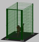 Recinto-Box Modulare Per Cani In Ferro Zincato E Verniciato Verde-Con Pali A Tassellare - cm 200x100x192h