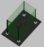 Recinto-Box Modulare Per Cani In Ferro Zincato E Verniciato Verde-Con Pali A Tassellare - cm 200x100x192h - immagine 2