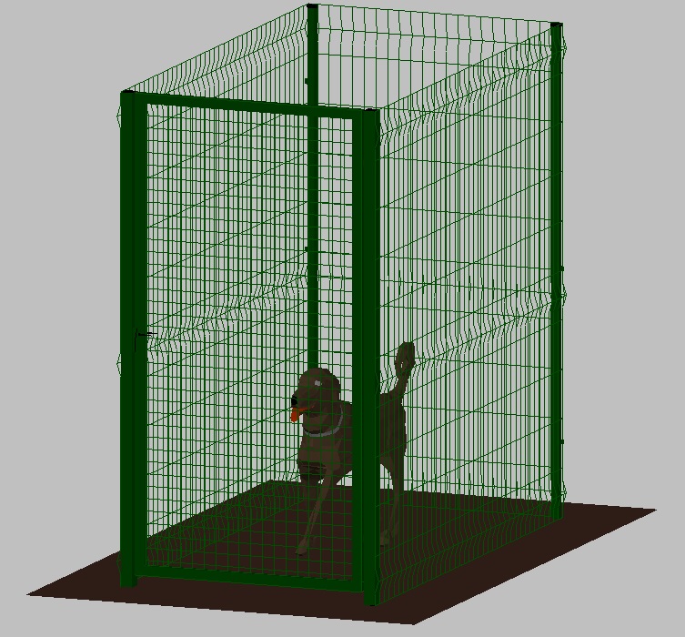 zoom_3448-0-5d07aae7.jpg Recinto-Box Modulare Per Cani In Ferro Zincato E Verniciato Verde-Con Pali A Interrare - cm 200x100x172h - immagine 1