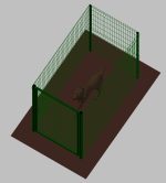 Recinto-Box Modulare Per Cani In Ferro Zincato E Verniciato Verde-Con Pali A Interrare - cm 200x100x172h - immagine 2