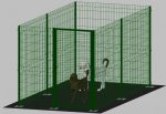 Recinto-Box Modulare Per Cani In Ferro Zincato E Verniciato Verde-Con Pali A Tassellare - cm 200x400x172h
