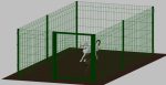 Recinto-Box Modulare Per Cani In Ferro Zincato E Verniciato Verde-Con Pali A Interrare - cm 200x400x122h