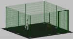 Recinto-Box Modulare Per Cani In Ferro Zincato E Verniciato Verde-Con Pali A Tassellare - cm 400x400x192h